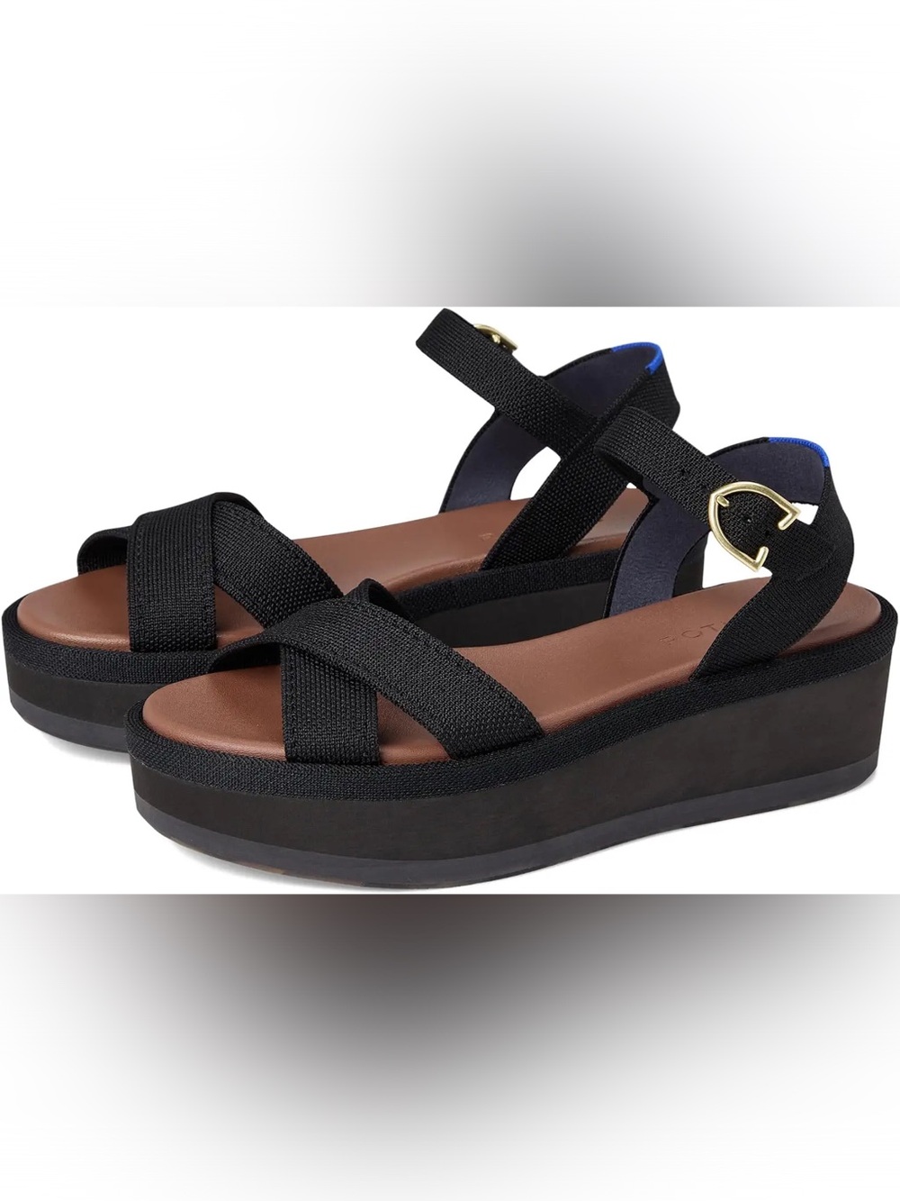 Rothy's Black The Criss-Cross Lightweight Wedge Sandals. Women’s 9. New in Box!